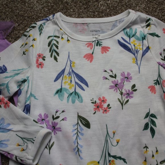 Carter's Flower Fairy Nightgown Set Pajamas 2pk Toddler Girls 2-3 4-5 yrs NWT - Picture 2 of 3